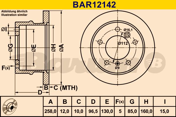 BARUM Bremžu diski BAR12142