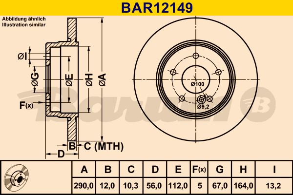 BARUM Bremžu diski BAR12149