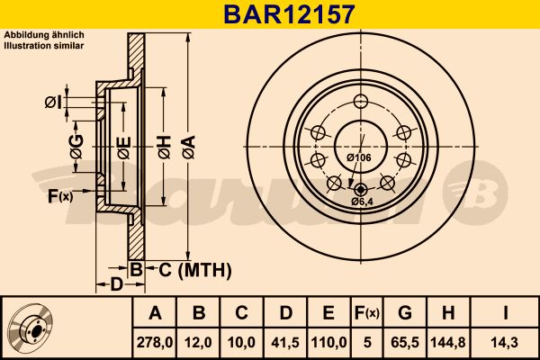 BARUM Bremžu diski BAR12157