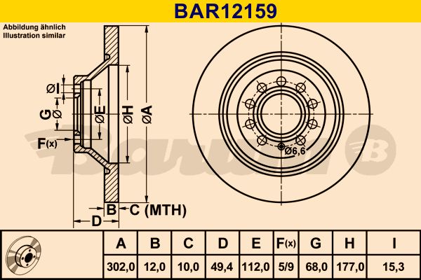 BARUM Bremžu diski BAR12159