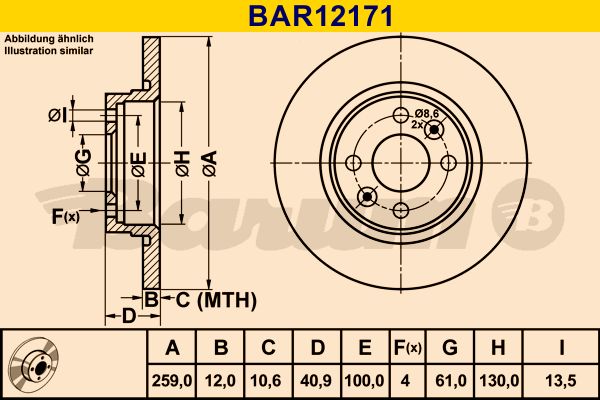 BARUM Bremžu diski BAR12171