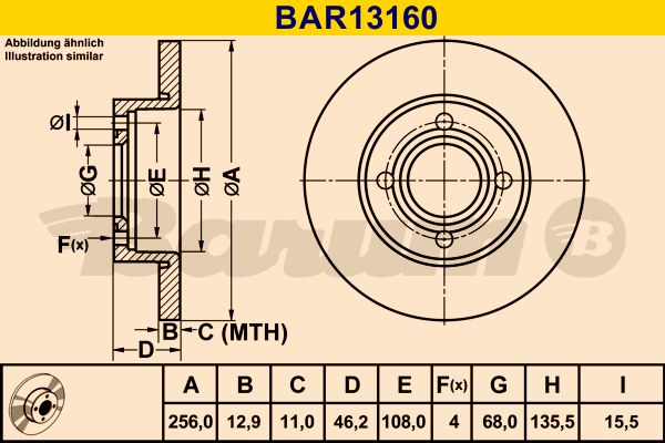 BARUM Bremžu diski BAR13160