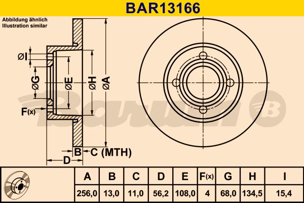 BARUM Тормозной диск BAR13166