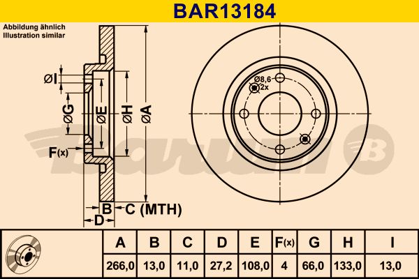 BARUM Bremžu diski BAR13184