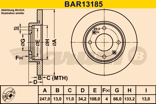 BARUM Bremžu diski BAR13185