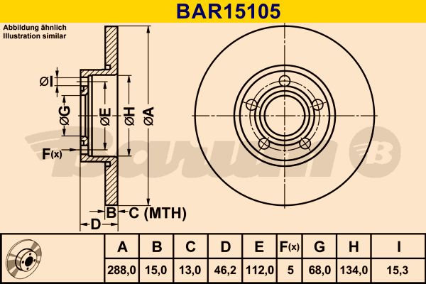 BARUM Тормозной диск BAR15105