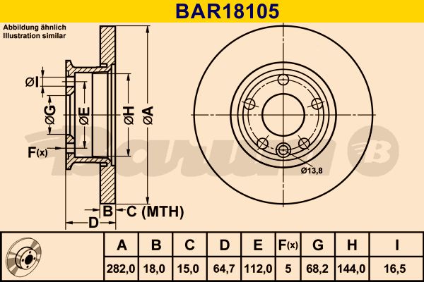 BARUM Bremžu diski BAR18105