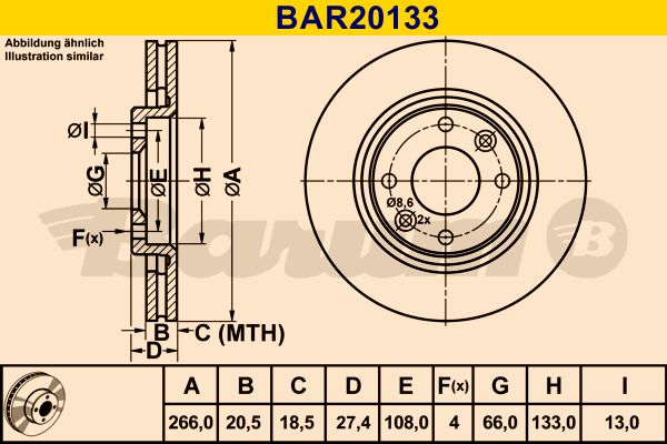 BARUM Тормозной диск BAR20133