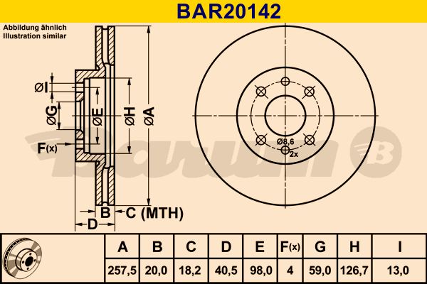 BARUM Bremžu diski BAR20142