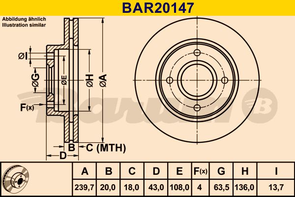 BARUM Bremžu diski BAR20147
