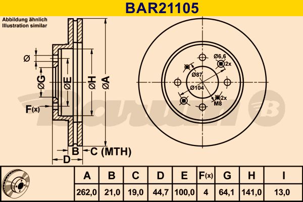 BARUM Bremžu diski BAR21105