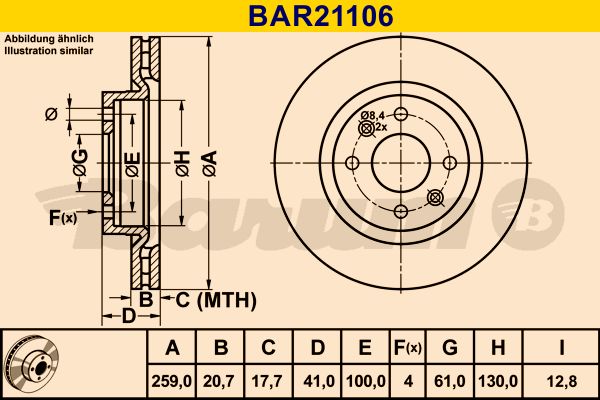 BARUM Bremžu diski BAR21106