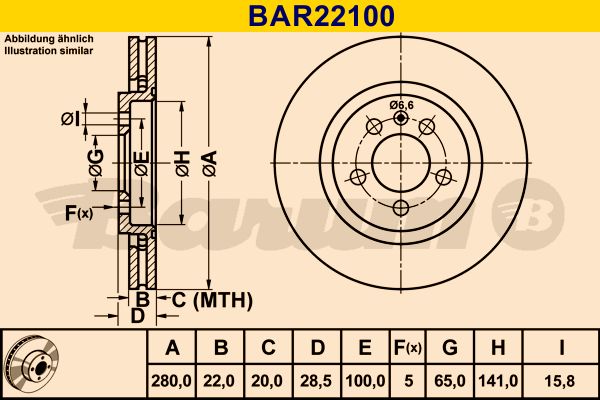 BARUM Bremžu diski BAR22100