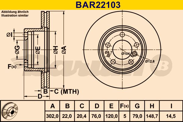 BARUM Bremžu diski BAR22103