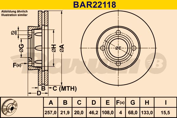BARUM Bremžu diski BAR22118