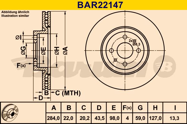 BARUM Bremžu diski BAR22147