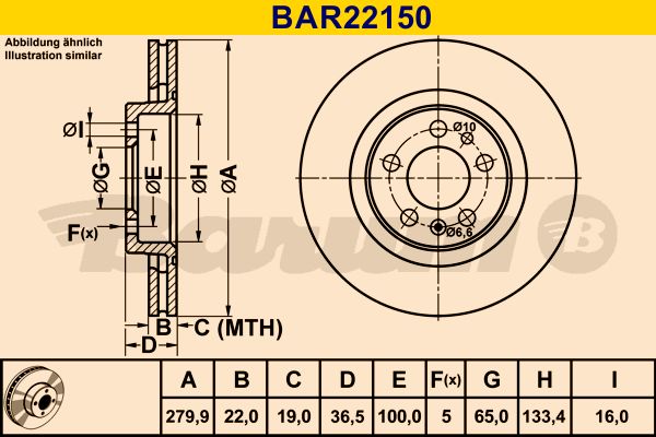 BARUM Bremžu diski BAR22150