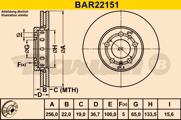 BARUM Bremžu diski BAR22151