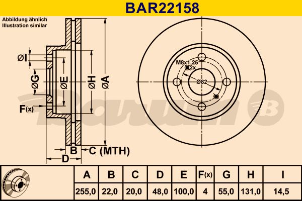 BARUM Bremžu diski BAR22158
