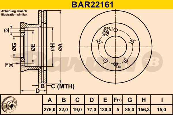 BARUM Bremžu diski BAR22161