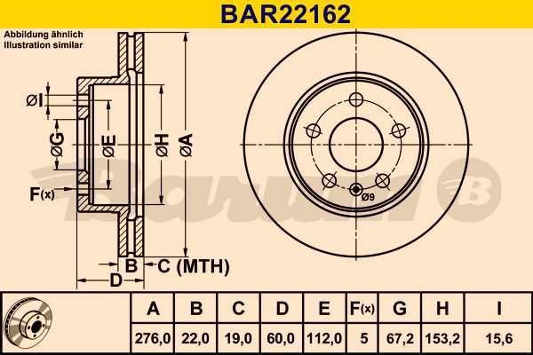 BARUM Bremžu diski BAR22162