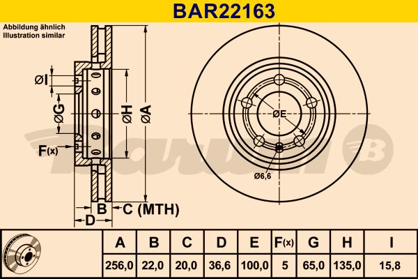 BARUM Bremžu diski BAR22163