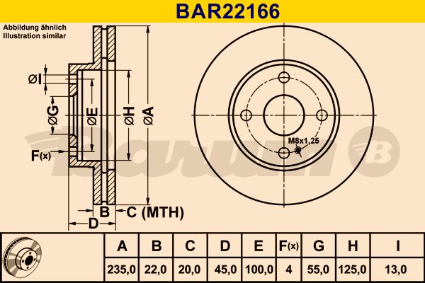 BARUM Bremžu diski BAR22166