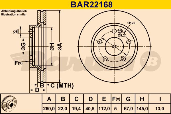 BARUM Bremžu diski BAR22168