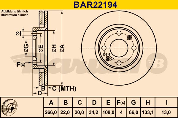 BARUM Bremžu diski BAR22194