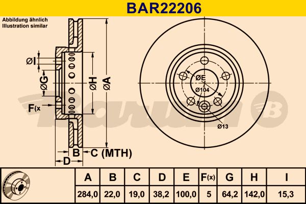 BARUM Bremžu diski BAR22206