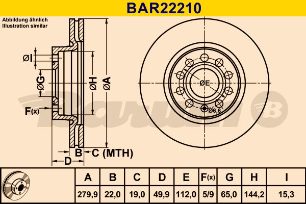 BARUM Bremžu diski BAR22210