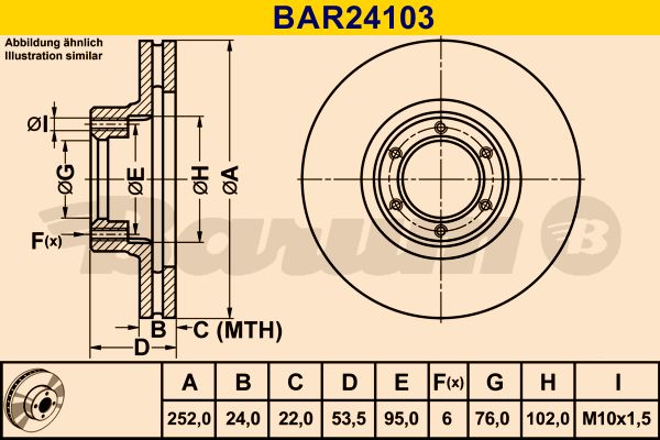 BARUM Bremžu diski BAR24103