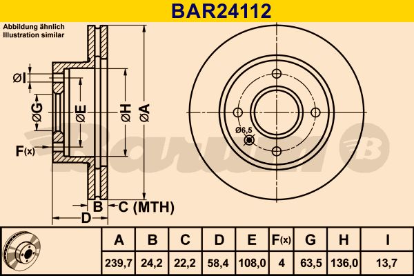 BARUM Bremžu diski BAR24112