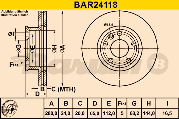 BARUM Bremžu diski BAR24118