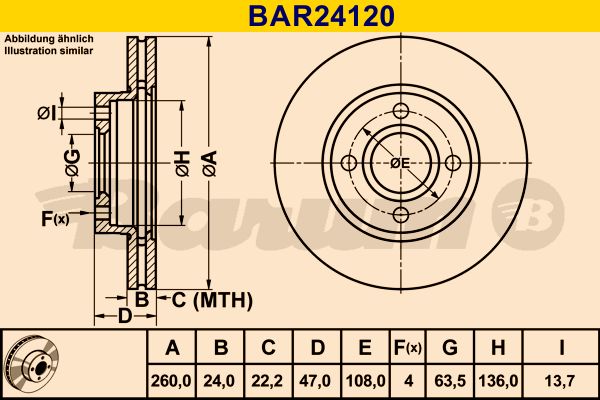 BARUM Тормозной диск BAR24120