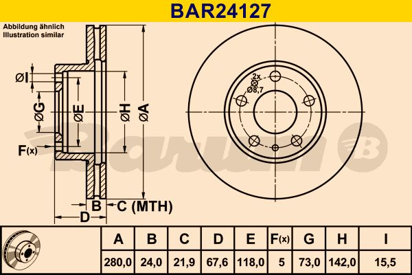 BARUM Bremžu diski BAR24127