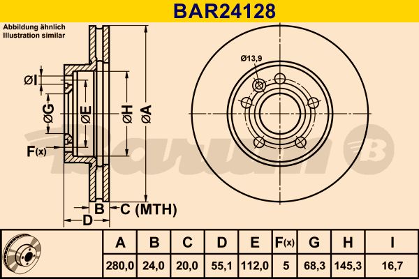 BARUM Bremžu diski BAR24128