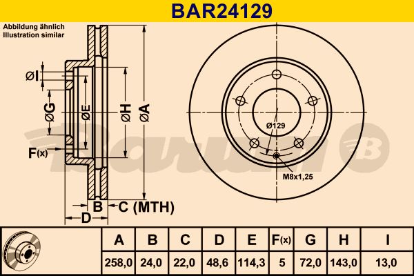 BARUM Тормозной диск BAR24129