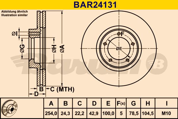 BARUM Bremžu diski BAR24131