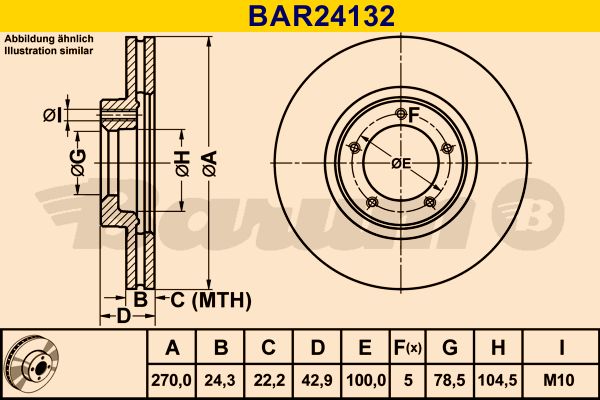 BARUM Bremžu diski BAR24132
