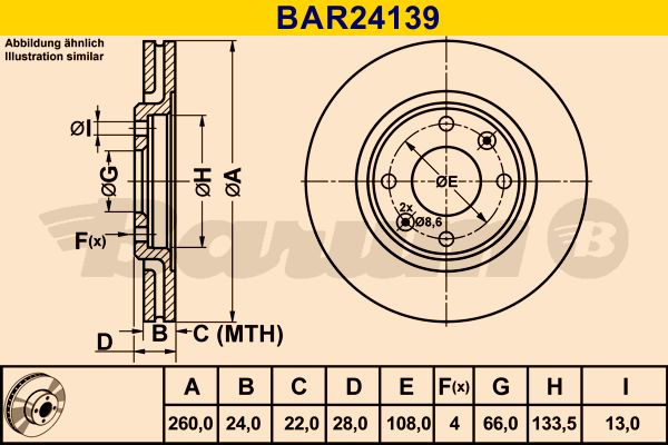 BARUM Bremžu diski BAR24139