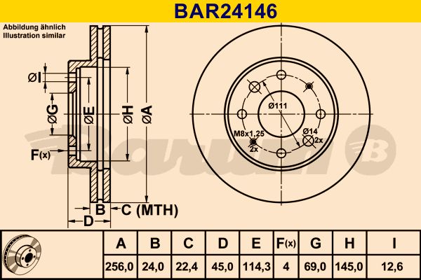 BARUM Bremžu diski BAR24146