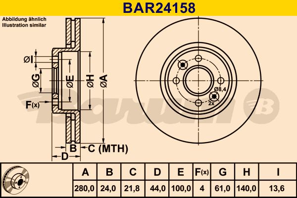 BARUM Bremžu diski BAR24158