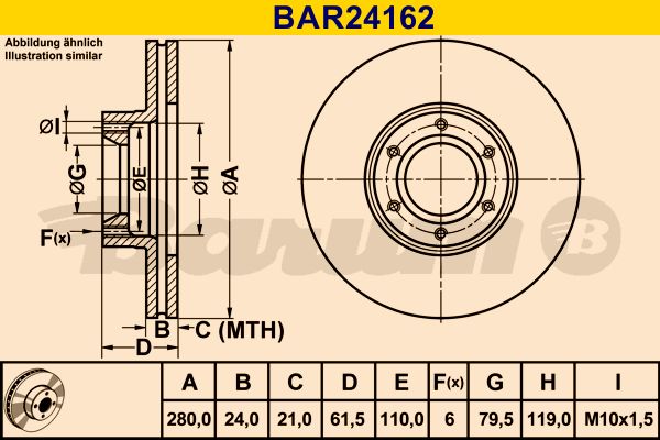 BARUM Bremžu diski BAR24162