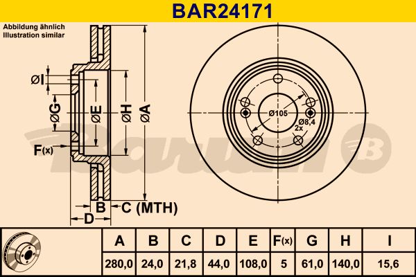 BARUM Bremžu diski BAR24171