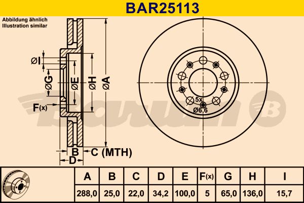 BARUM Bremžu diski BAR25113