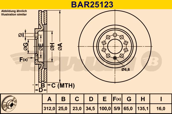 BARUM Bremžu diski BAR25123