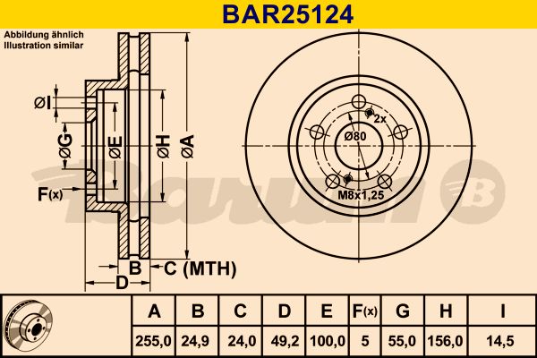 BARUM Bremžu diski BAR25124