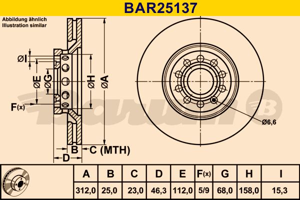 BARUM Bremžu diski BAR25137