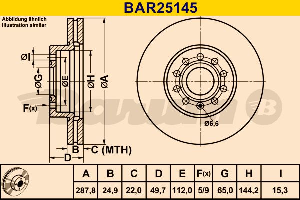 BARUM Bremžu diski BAR25145